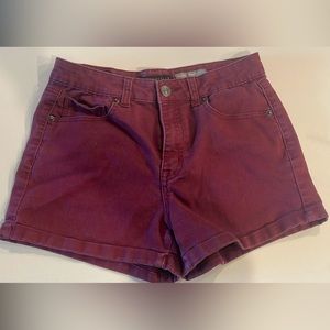 Maroon jean shorts